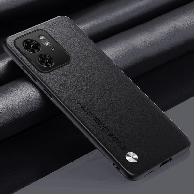 Capa de couro PU de luxo para Motorola Moto Edge 40 Neo, capa traseira de silicone fosco, proteção para celular Motorola Edge 40 5G