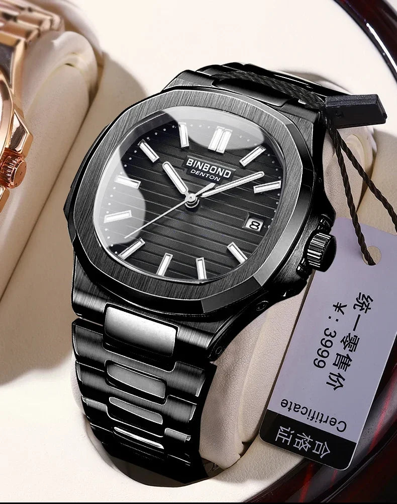 Novo relógio de pulso casual masculino de luxo, relógio automático de quartzo, moderno e moderno, relógio de pulso masculino