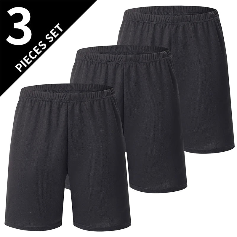 1/3 peças shorts masculinos plus size de malha preta de secagem rápida corrida fitness basquete futebol 5 calças adolescentes calças elásticas na cintura