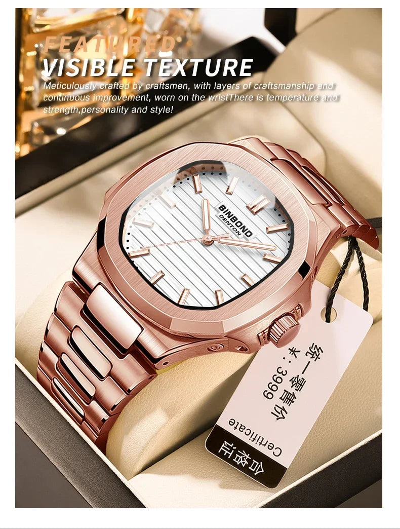 Novo relógio de pulso casual masculino de luxo, relógio automático de quartzo, moderno e moderno, relógio de pulso masculino