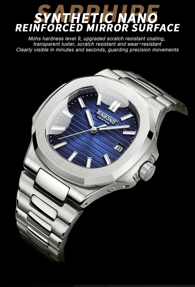 Novo relógio de pulso casual masculino de luxo, relógio automático de quartzo, moderno e moderno, relógio de pulso masculino