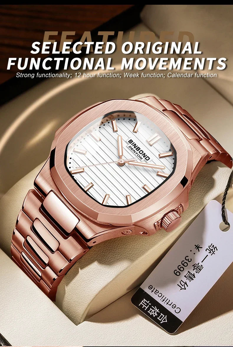 Novo relógio de pulso casual masculino de luxo, relógio automático de quartzo, moderno e moderno, relógio de pulso masculino