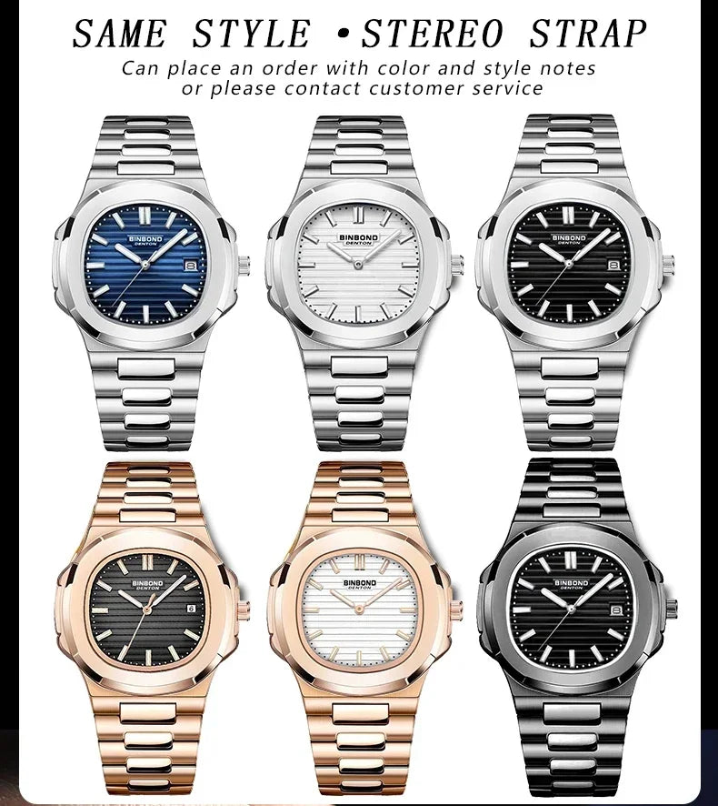 Novo relógio de pulso casual masculino de luxo, relógio automático de quartzo, moderno e moderno, relógio de pulso masculino