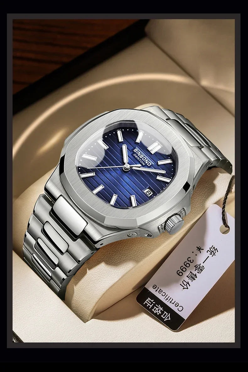 Novo relógio de pulso casual masculino de luxo, relógio automático de quartzo, moderno e moderno, relógio de pulso masculino
