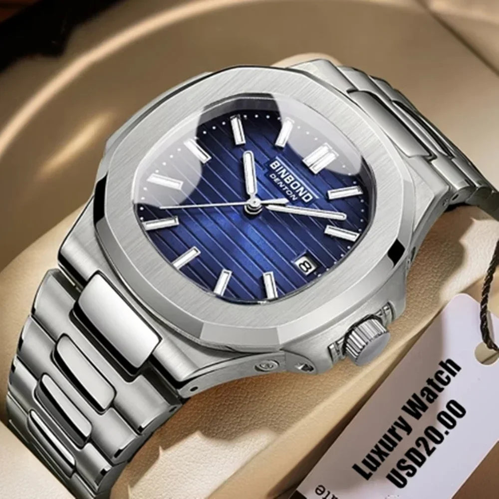 Novo relógio de pulso casual masculino de luxo, relógio automático de quartzo, moderno e moderno, relógio de pulso masculino