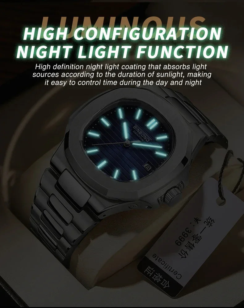 Novo relógio de pulso casual masculino de luxo, relógio automático de quartzo, moderno e moderno, relógio de pulso masculino