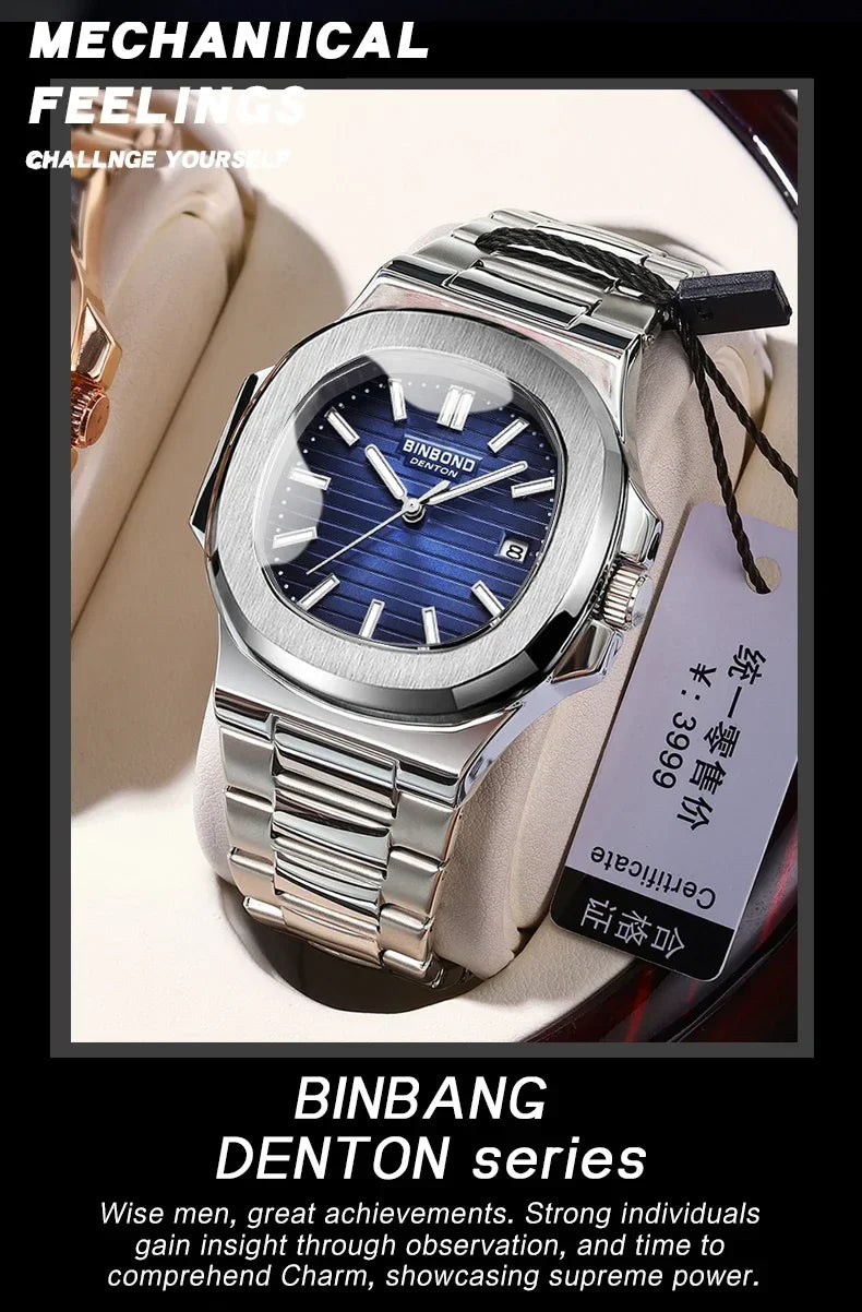 Novo relógio de pulso casual masculino de luxo, relógio automático de quartzo, moderno e moderno, relógio de pulso masculino
