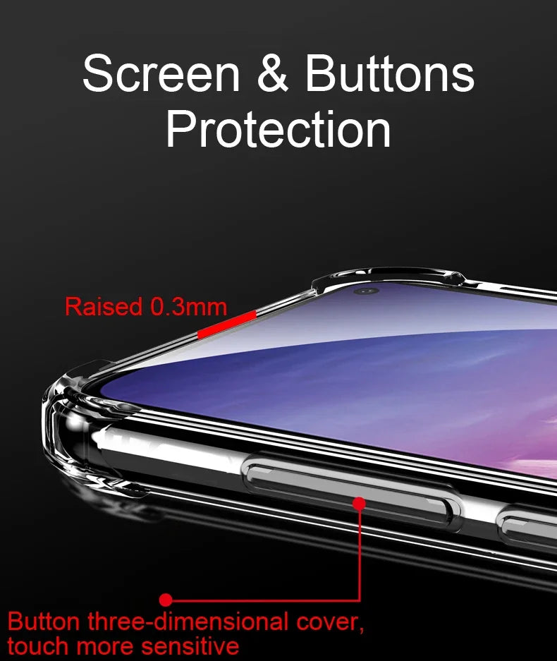 Capa de silicone de luxo para Samsung Galaxy S25 S24 S20 FE S10 S9 S8 Plus S10E Note 8 9 10 Lite, capa transparente macia e à prova de choque