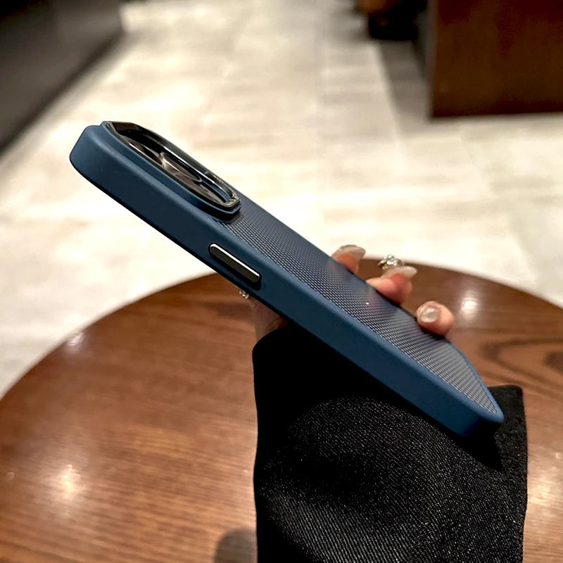 Capa de fibra de carbono MagSafe de luxo para iPhone 16, 15, 14, 13, 12, 11 Pro Max Plus, 16Pro, 15Pro e 14Pro com carregador sem fio MagSafe