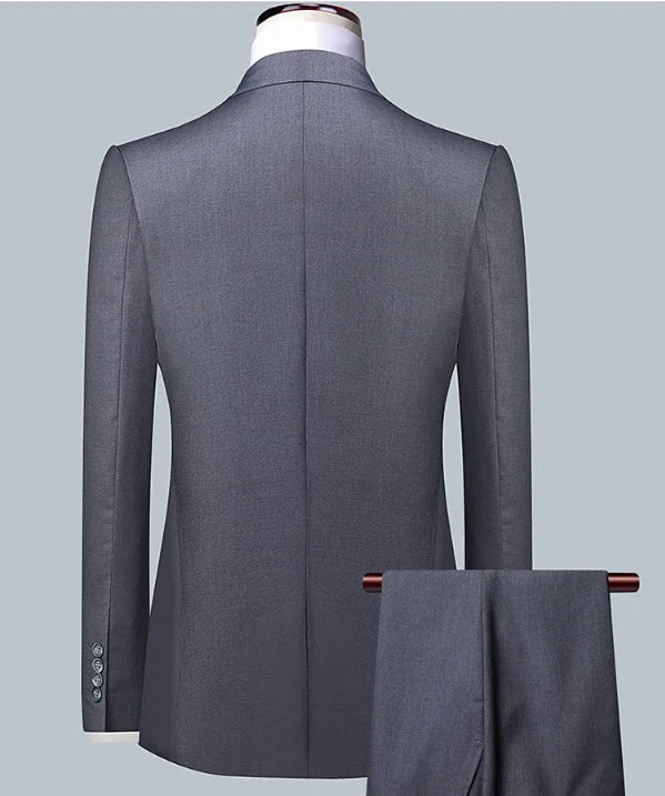 Terno masculino de cor sólida, alta qualidade, moda 2025, banquete, casamento, tendência, padrinho, solteiro, 3/2/1
