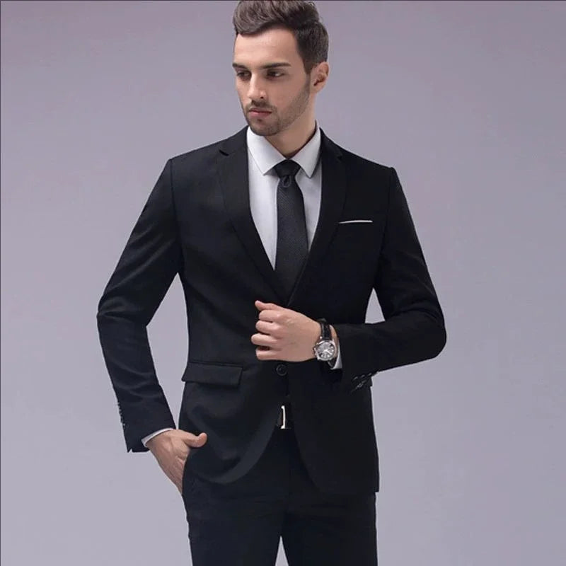 Ternos masculinos elegantes, 3 peças, 2 conjuntos de blazers, jaquetas, coletes, calças, luxo, clássico, 2025, casacos formais, trajes coreanos