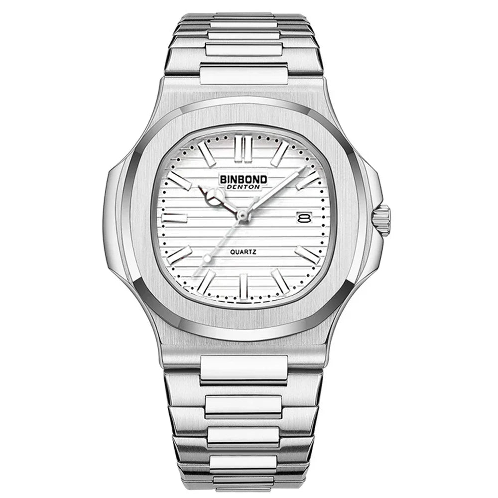 Novo relógio de pulso casual masculino de luxo, relógio automático de quartzo, moderno e moderno, relógio de pulso masculino