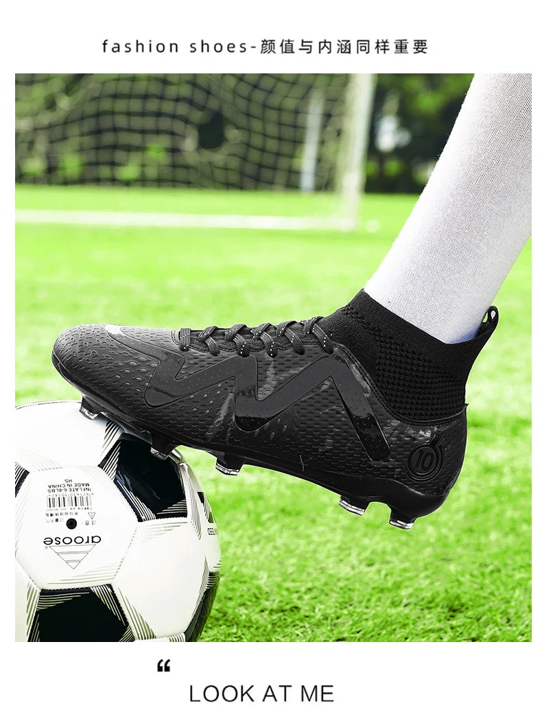 Chuteiras de futebol masculinas 2024, tamanho grande, ultraleves, tênis para meninos, antiderrapantes, chuteiras de futebol AG/TF, botas de cano curto unissex
