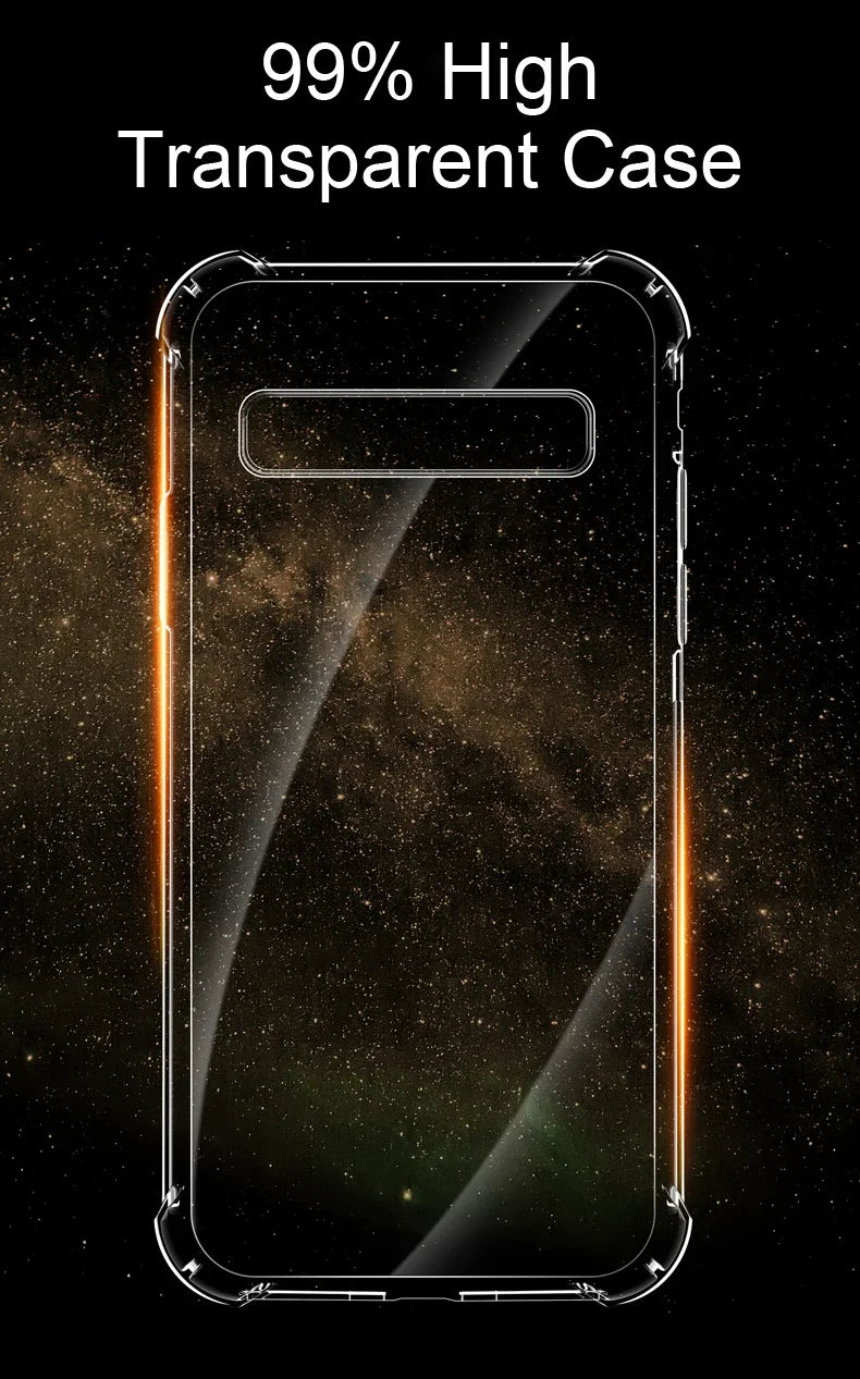Capa de silicone de luxo para Samsung Galaxy S25 S24 S20 FE S10 S9 S8 Plus S10E Note 8 9 10 Lite, capa transparente macia e à prova de choque