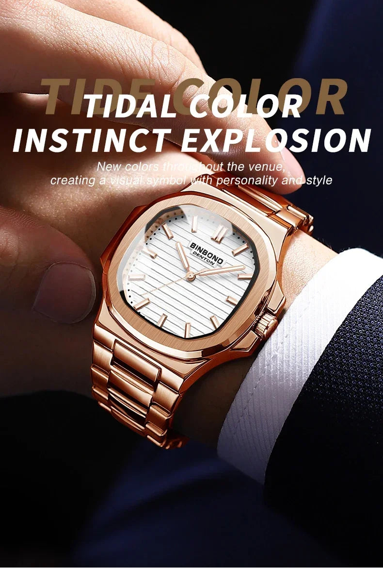Novo relógio de pulso casual masculino de luxo, relógio automático de quartzo, moderno e moderno, relógio de pulso masculino