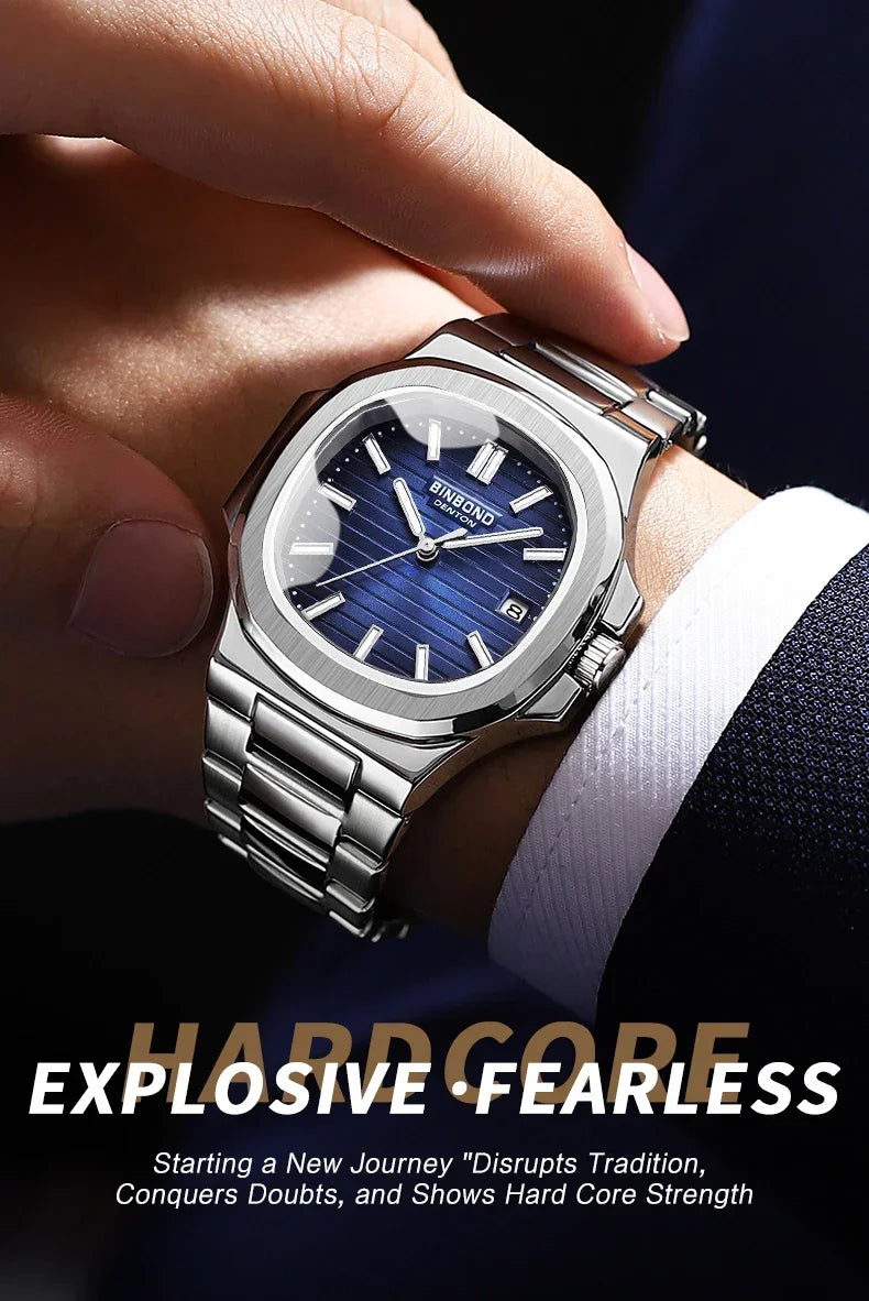 Novo relógio de pulso casual masculino de luxo, relógio automático de quartzo, moderno e moderno, relógio de pulso masculino