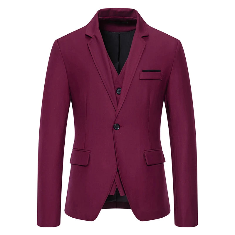 Blazer Men's masculino fashion cavalheiro cor sólida confortável cor de negócios casamento casual banquete terno fino