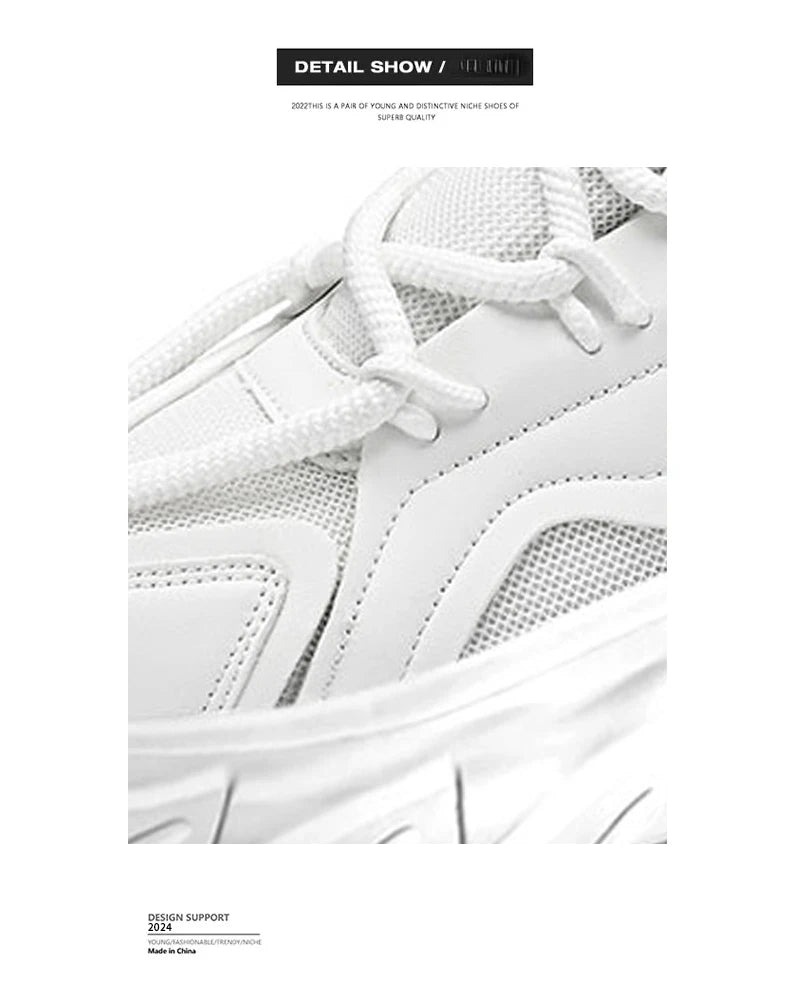 Tênis masculino casual respirável com sola grossa para corrida ao ar livre Four Seasons, novo tênis masculino com sola macia e confortável