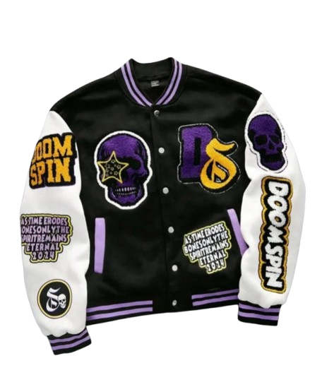 Casaco masculino com design bordado multi-elementos, tendência da moda americana Y2K, jaqueta estilo high street punk hip hop, moletom solto casual