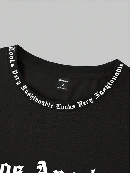 2025 Camiseta Los Angeles LA Gola Redonda Manga Curta Casual Solta Camiseta de Algodão Cor Sólida Casaco Base Estilo Americano