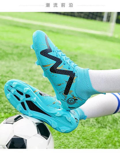 Chuteiras de futebol masculinas 2024, tamanho grande, ultraleves, tênis para meninos, antiderrapantes, chuteiras de futebol AG/TF, botas de cano curto unissex