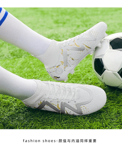 Chuteiras de futebol masculinas 2024, tamanho grande, ultraleves, tênis para meninos, antiderrapantes, chuteiras de futebol AG/TF, botas de cano curto unissex