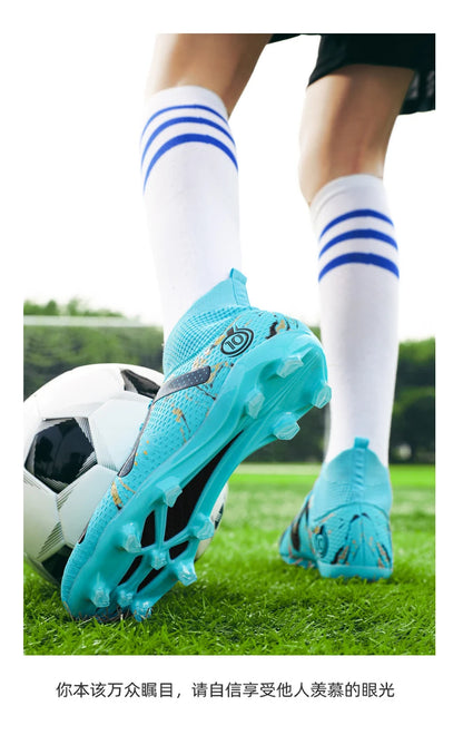 Chuteiras de futebol masculinas 2024, tamanho grande, ultraleves, tênis para meninos, antiderrapantes, chuteiras de futebol AG/TF, botas de cano curto unissex