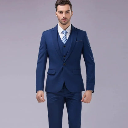 Ternos masculinos elegantes, 3 peças, 2 conjuntos de blazers, jaquetas, coletes, calças, luxo, clássico, 2025, casacos formais, trajes coreanos