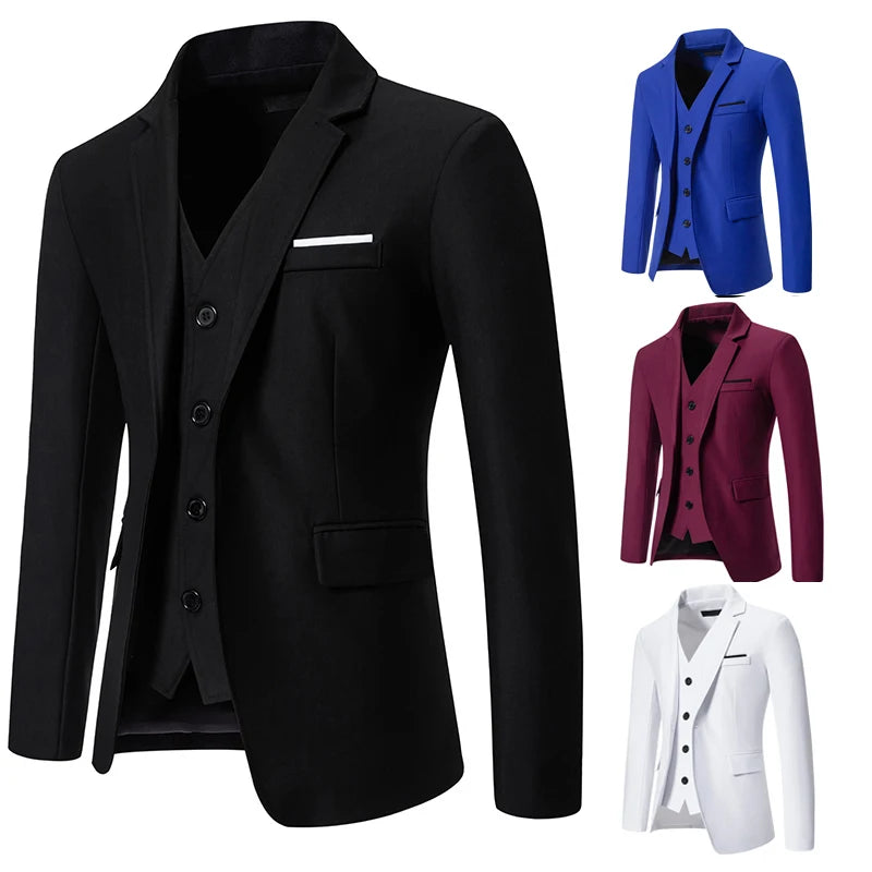 Blazer Men's masculino fashion cavalheiro cor sólida confortável cor de negócios casamento casual banquete terno fino