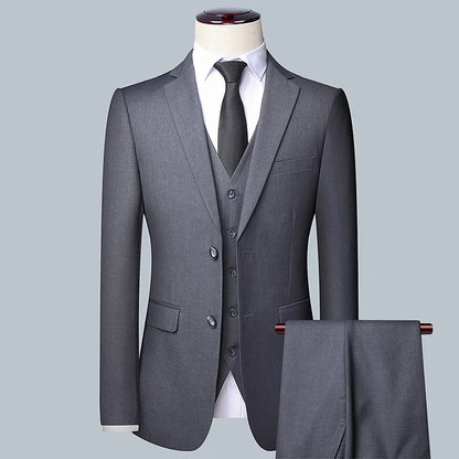 Terno masculino de cor sólida, alta qualidade, moda 2025, banquete, casamento, tendência, padrinho, solteiro, 3/2/1