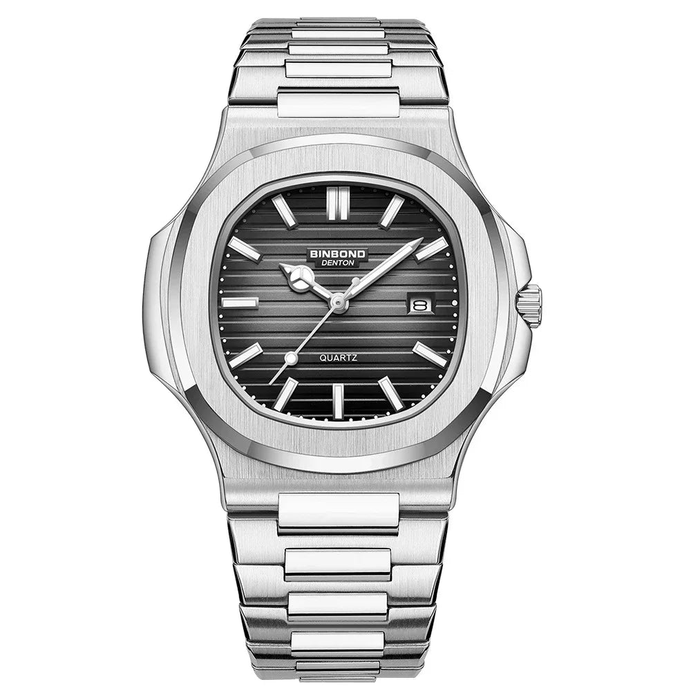 Novo relógio de pulso casual masculino de luxo, relógio automático de quartzo, moderno e moderno, relógio de pulso masculino