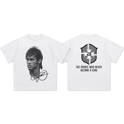 Leo Messi Vintage Print Sports Casual Short Sleeve T-shirt Men's and Women's American  Tops