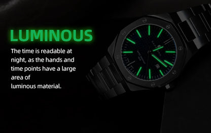 Relógio de pulso masculino SAPPHERO de luxo para negócios em aço inoxidável, esportivo, à prova d'água, resistente, presente para homens