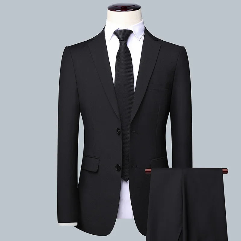 Terno masculino de cor sólida, alta qualidade, moda 2025, banquete, casamento, tendência, padrinho, solteiro, 3/2/1