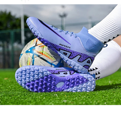 Novos calçados de futebol masculinos para atividades ao ar livre, antiderrapantes, chuteiras profissionais de futebol, cano alto, calçados de treinamento, envio direto, grama, mais vendidos