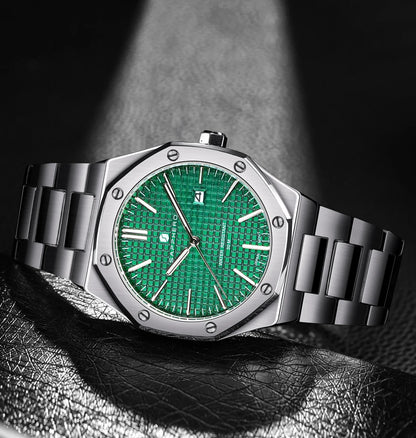 Relógio de pulso masculino SAPPHERO de luxo para negócios em aço inoxidável, esportivo, à prova d'água, resistente, presente para homens
