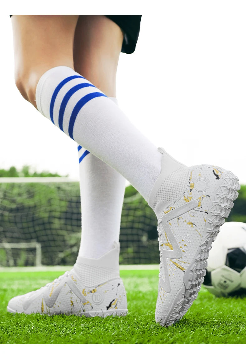 Chuteiras de futebol masculinas 2024, tamanho grande, ultraleves, tênis para meninos, antiderrapantes, chuteiras de futebol AG/TF, botas de cano curto unissex