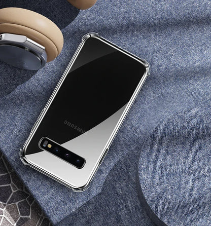 Capa de silicone de luxo para Samsung Galaxy S25 S24 S20 FE S10 S9 S8 Plus S10E Note 8 9 10 Lite, capa transparente macia e à prova de choque