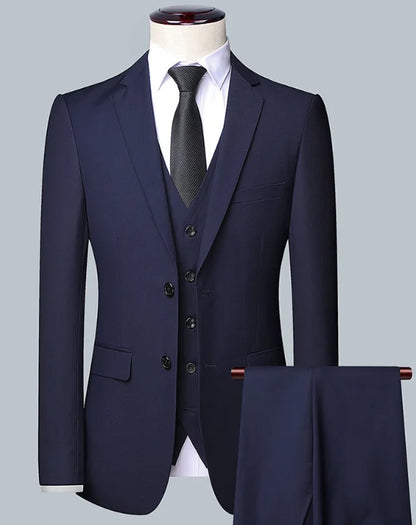 Terno masculino de cor sólida, alta qualidade, moda 2025, banquete, casamento, tendência, padrinho, solteiro, 3/2/1