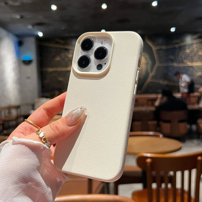 Capa de celular luxuosa de couro com linhas de lichia e silicone para iPhone 16, 15, 14, 13, 12, 11 Pro Max, X, XS, XR Max Plus, macia e à prova de choque, capa completa
