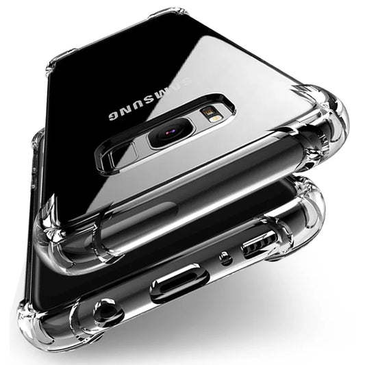 Capa de silicone de luxo para Samsung Galaxy S25 S24 S20 FE S10 S9 S8 Plus S10E Note 8 9 10 Lite, capa transparente macia e à prova de choque