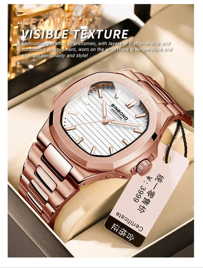 Novo relógio de pulso casual masculino de luxo, relógio automático de quartzo, moderno e moderno, relógio de pulso masculino