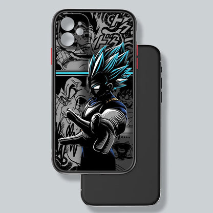 Capa de celular luxuosa D-Dragon Ball Goku fosca translúcida para Apple iPhone 15 14 13 12 11 XS XR X 8 7 SE Pro Max Plus Mini Funda