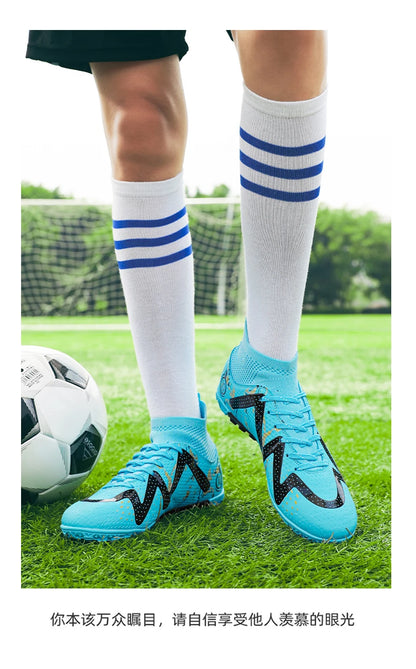 Chuteiras de futebol masculinas 2024, tamanho grande, ultraleves, tênis para meninos, antiderrapantes, chuteiras de futebol AG/TF, botas de cano curto unissex