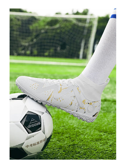 Chuteiras de futebol masculinas 2024, tamanho grande, ultraleves, tênis para meninos, antiderrapantes, chuteiras de futebol AG/TF, botas de cano curto unissex
