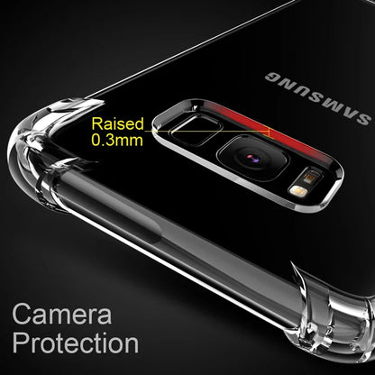 Capa de silicone de luxo para Samsung Galaxy S25 S24 S20 FE S10 S9 S8 Plus S10E Note 8 9 10 Lite, capa transparente macia e à prova de choque