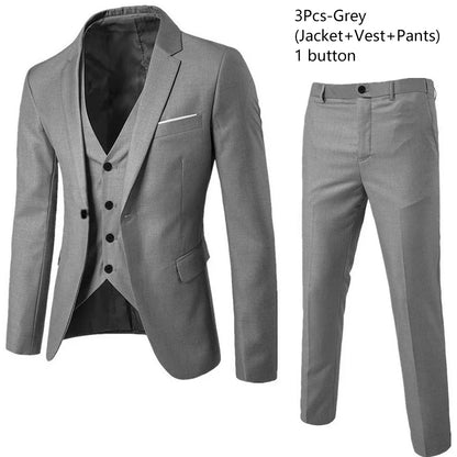 Ternos masculinos elegantes, 3 peças, 2 conjuntos de blazers, jaquetas, coletes, calças, luxo, clássico, 2025, casacos formais, trajes coreanos