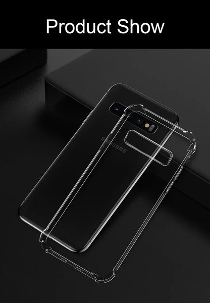 Capa de silicone de luxo para Samsung Galaxy S25 S24 S20 FE S10 S9 S8 Plus S10E Note 8 9 10 Lite, capa transparente macia e à prova de choque
