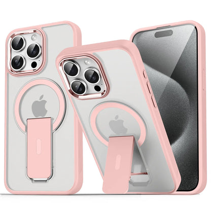 Capa de celular magnética dobrável Magsafe de luxo para iPhone 16, 15, 14 Plus, 13, 12, 11 Pro Max, capa traseira translúcida fosca