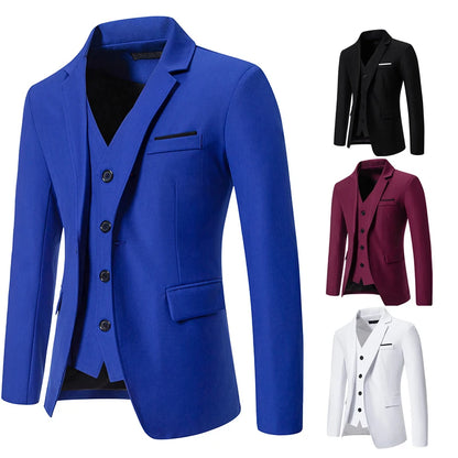 Blazer Men's masculino fashion cavalheiro cor sólida confortável cor de negócios casamento casual banquete terno fino